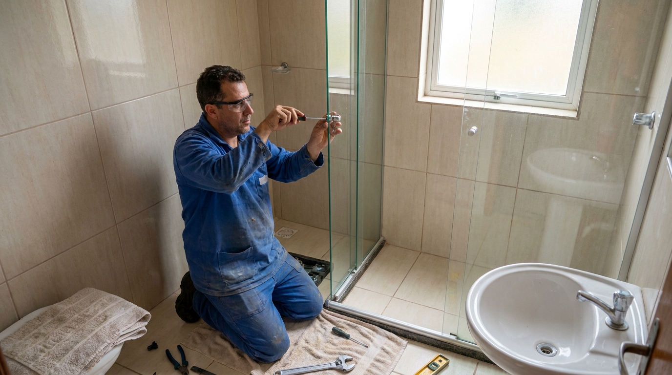Técnico realizando manutenção de box em Rio Verde‑GO